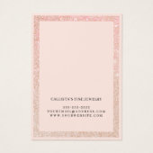 Roos Gold Glitter Border Cursive Earning Display Visitekaartje (Achterkant)