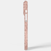 Roos Gold Glitter Border Monogram Naam Case-Mate iPhone Case (Achterkant / Links)