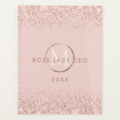 Roos Gold Glitter Boss Lady CEO Blush Pink Planner (Voorkant)