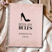 Roos Gold Glitter Boss Lady Logo Blush Planner