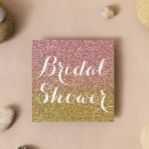 Roos Gold Glitter Bridal Shower-uitnodigingen