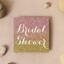 Roos Gold Glitter Bridal Shower-uitnodigingen Kaart