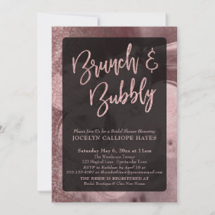 Roos Gold Glitter Champagne Brunch & Bubble Kaart