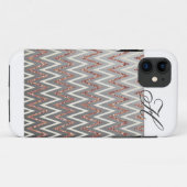 Roos Gold Glitter Chevron Monogram iPhone Case (Achterkant (horizontaal))