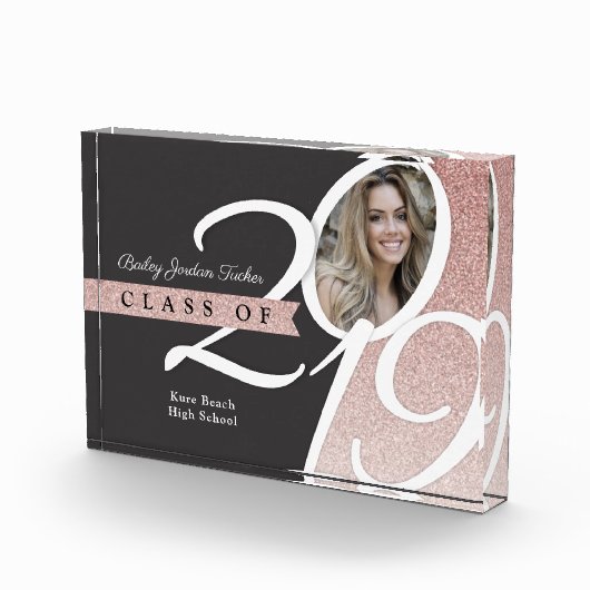 Roos Gold Glitter Class of 2019 Afstuderen Fotoblokken (Rechts)