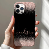 Roos Gold Glitter Confetti Black - Gepersonaliseer Case-Mate iPhone Case