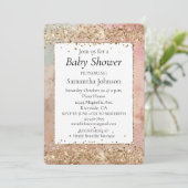 Roos Gold Glitter Confetti Kaart (Staand voorkant)