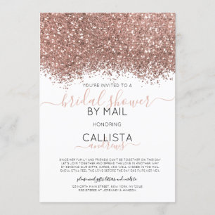 Roos Gold Glitter Confetti Vrijgezellenfeest per p Kaart