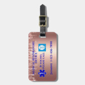 Roos Gold Glitter CPAP Machine Carry-On Bagagelabel (Voorkant verticaal)