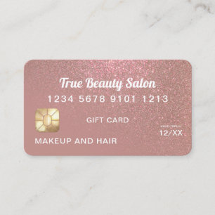 Roos Gold Glitter Credit Kaart Cadeaubon Visitekaartje