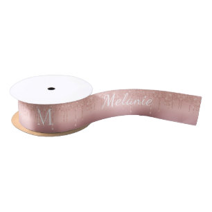 Roos Gold Glitter Custom Letter Jouw naam Lint