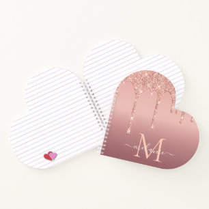 Roos Gold Glitter Custom Letter Jouw naam Notitieb Notitieboek