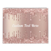 Roos Gold Glitter Custom Text Calendar Gift Kalender (Hoes)