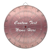 Roos Gold Glitter Custom Text Dart Board Uw Gift Dartbord (Voorkant)