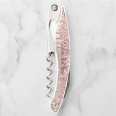 Roos Gold Glitter Custom Text Ober's Kurkentrekker (Voorkant)