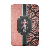 Roos Gold Glitter Damask Badmat (Voorkant Verticaal)