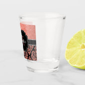 Roos Gold Glitter Damask Shot Glas (Rechts)