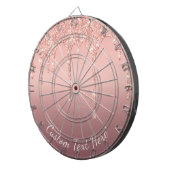 Roos Gold Glitter Dart Board met aangepaste tekst Dartbord (Voorkant Rechts)