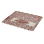 Roos Gold Glitter Diamond Monogram Snijplank (Hoek)