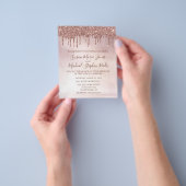 Roos Gold Glitter Drift Calligraphy Wedding Invit Flyer (Hand)