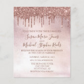 Roos Gold Glitter Drift Calligraphy Wedding Invit Flyer (Voorkant)