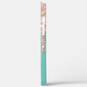 Roos Gold Glitter Drift Cool Pineapple Mint Green Case-Mate iPhone Case (Achterkant / Links)