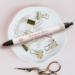 Roos Gold Glitter Drift Cupcake Bakkerij Chef Zwarte Inkt Pen