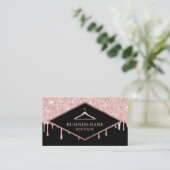 Roos Gold Glitter Drift Mode Boutique Visitekaartje (Staand voorkant)