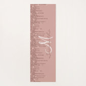 Roos Gold Glitter Drift  Monogram Yogamat (Achterkant)