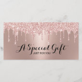 Roos Gold Glitter Drift Salon Cadeaubonnen (Voorkant)