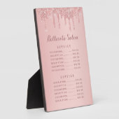 Roos Gold Glitter Drift Salon Price Menu Plaque Fotoplaat (Zijkant)
