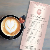 Roos Gold Glitter Drift Strawberry Dessert Menu