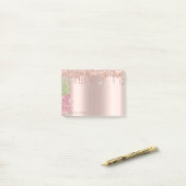 Roos Gold Glitter Drift Waterverf Ananas Post-it® Notes (Op bureau)