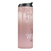 Roos Gold Glitter Drip op maat Thermosbeker (Gedraaid links)