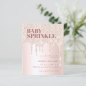 Roos Gold Glitter Drip Pink Girl Baby (Staand voorkant)