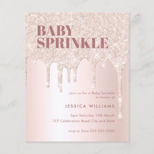 Roos Gold Glitter Drip Pink Girl Baby