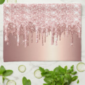 Roos Gold Glitter Drip Theedoek (Gevouwen)