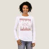 Roos Gold Glitter Drips Aangepaste Tekstnaam Tri-Blend Shirt (Voorkant)