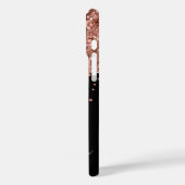 Roos Gold Glitter Drips Black Glam Signature Case-Mate iPhone Case (Achterkant / Links)