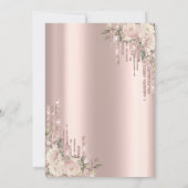 Roos Gold Glitter Drips Boho Rozen 80e verjaardag Kaart (Achterkant)