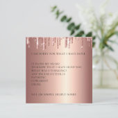 Roos Gold Glitter Drips Het spijt me dat ik Kaart  (Staand voorkant)