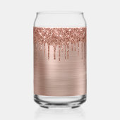 Roos Gold Glitter Drips Metallic 21e Verjaardag Blikvorm Glas (Achterkant)