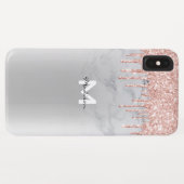 Roos Gold Glitter Drives Sparkles Marble Name Case-Mate iPhone Case (Achterkant (horizontaal))