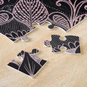 Roos Gold Glitter Drocatcher Feathers Mandala Legpuzzel (Zijkant)