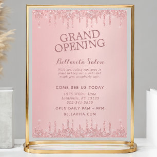 Roos Gold Glitter drukt Salon Grand Opening Flyer