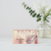 Roos Gold Glitter Druppelende Lippen Make-up Artie Visitekaartje (Staand voorkant)