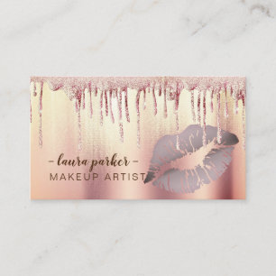 Roos Gold Glitter Druppelende Lippen Make-up Artie Visitekaartje