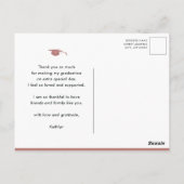 Roos Gold Glitter Elegant Afstuderen Hartelijk dan Briefkaart (Achterkant)