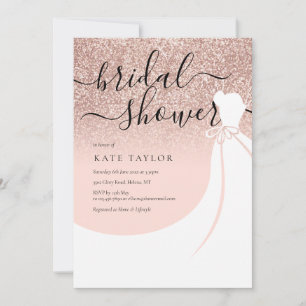 Roos Gold Glitter Elegant Gown Vrijgezellenfeest Kaart