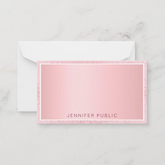 Roos Gold Glitter Elegant Persoonlijke Sjabloon (Voorkant)